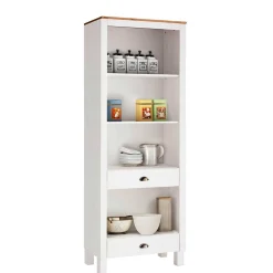Wohnen Regale<75x205x40 cm Landhausregal in Weiß - Canarius