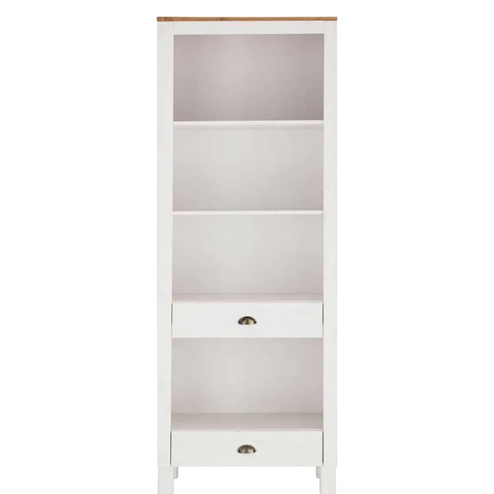 Wohnen Regale<75x205x40 cm Landhausregal in Weiß - Canarius