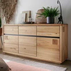 Wohnen Sideboards<175x85x45 cm Massivholz Sideboard auf Sockel - Embleys