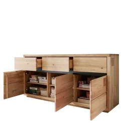 Wohnen Sideboards<175x85x45 cm Massivholz Sideboard auf Sockel - Embleys