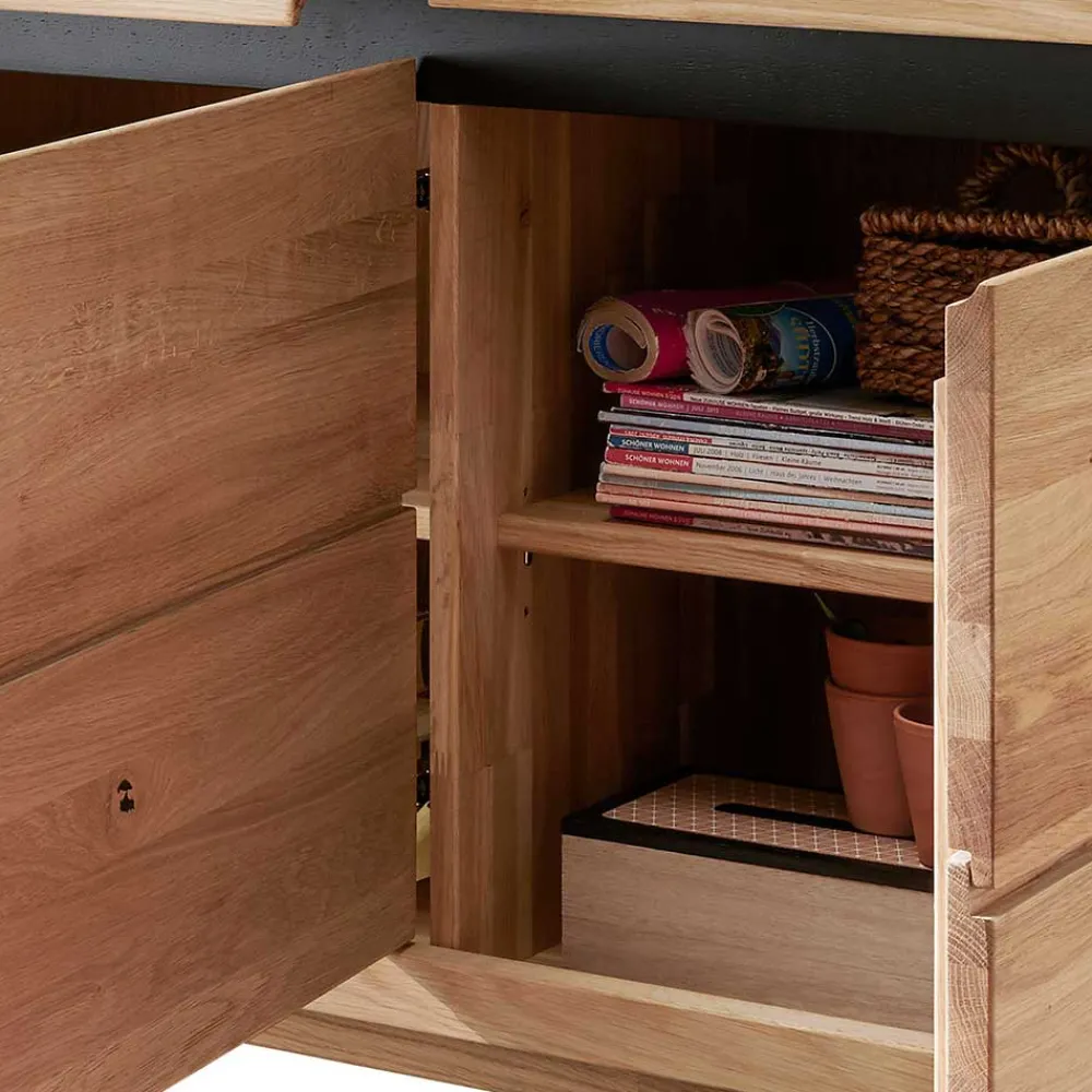 Wohnen Sideboards<175x85x45 cm Massivholz Sideboard auf Sockel - Embleys