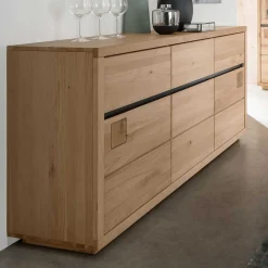Wohnen Sideboards<175x85x45 cm Massivholz Sideboard auf Sockel - Embleys