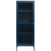 Wohnen Vitrinen<58x160x40 cm Metall Vitrine in Blau - Liseola