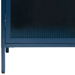 Wohnen Vitrinen<58x160x40 cm Metall Vitrine in Blau - Liseola