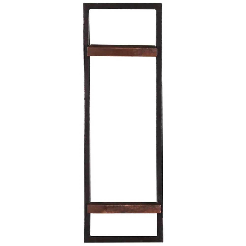 Wohnen Regale<30x80x11 cm Metall Wandregal mit zwei Ablagen - Solapura