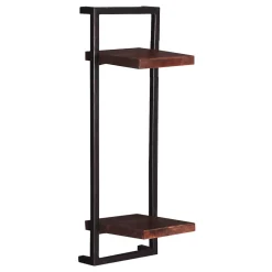 Wohnen Regale<30x80x11 cm Metall Wandregal mit zwei Ablagen - Solapura