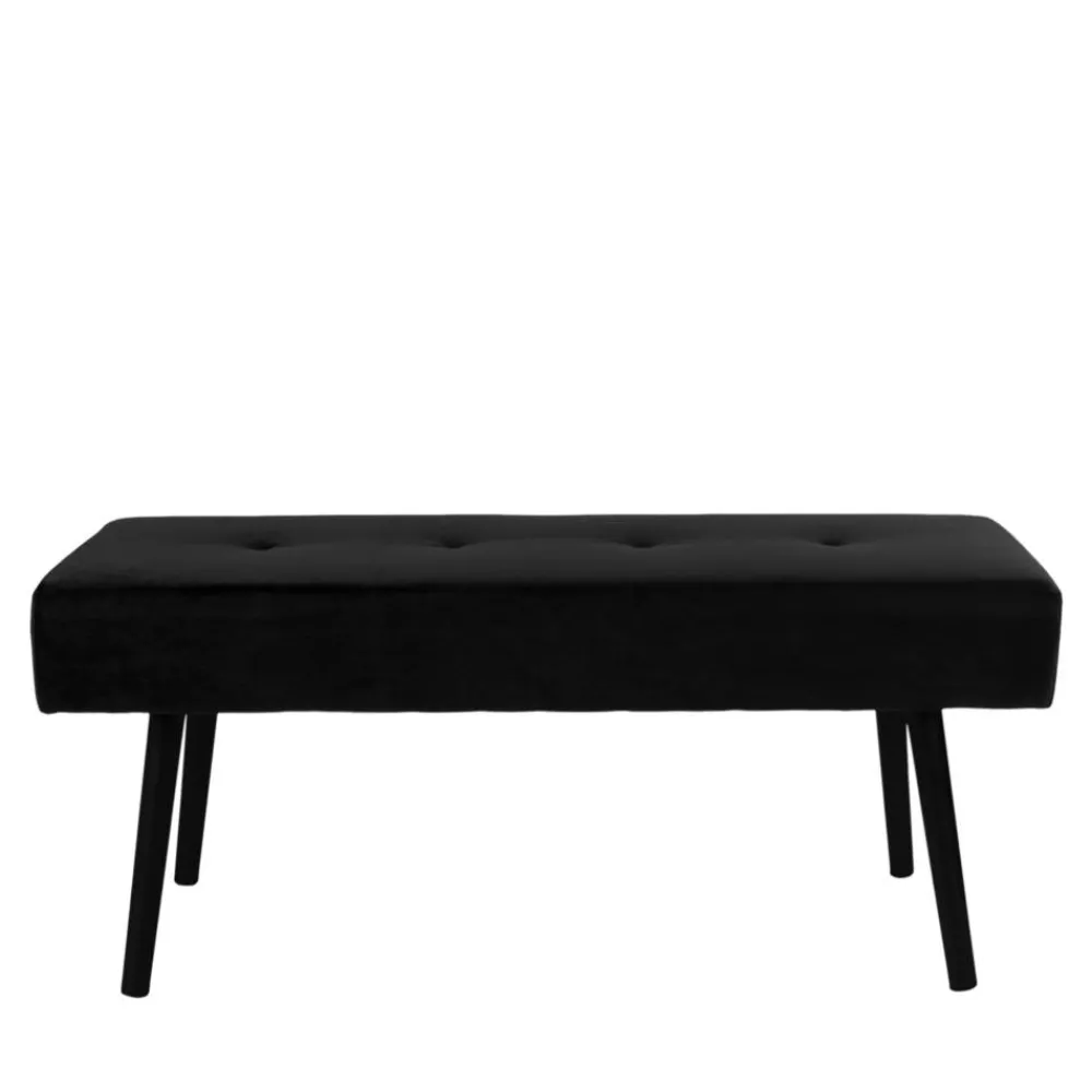 Wohnen Sitzbank<100x44x35 cm Polsterbank in Samt Schwarz - Minael