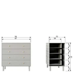 Wohnen Kommoden<94x91x52 cm Skandi Kommode in Grau - Huvina