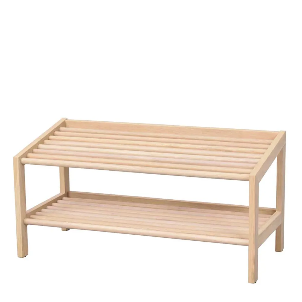 Wohnen Regale<80x40x37 cm Skandi Schuhregal mit zwei Ablagen - Pluta