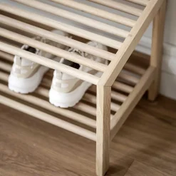 Wohnen Regale<80x40x37 cm Skandi Schuhregal mit zwei Ablagen - Pluta