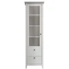 Wohnen Vitrinen<58x200x40 cm Skandi Vitrine in Weiß lackiert - Astinion
