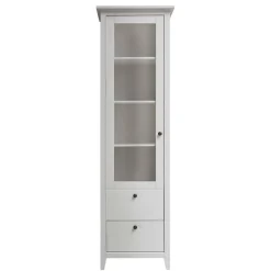 Wohnen Vitrinen<58x200x40 cm Skandi Vitrine in Weiß lackiert - Astinion