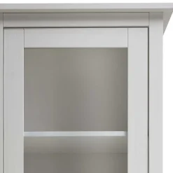 Wohnen Vitrinen<58x200x40 cm Skandi Vitrine in Weiß lackiert - Astinion