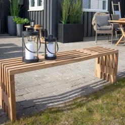 Wohnen Sitzbank<140x45x35 cm Teakholz Bank geölt - Fire