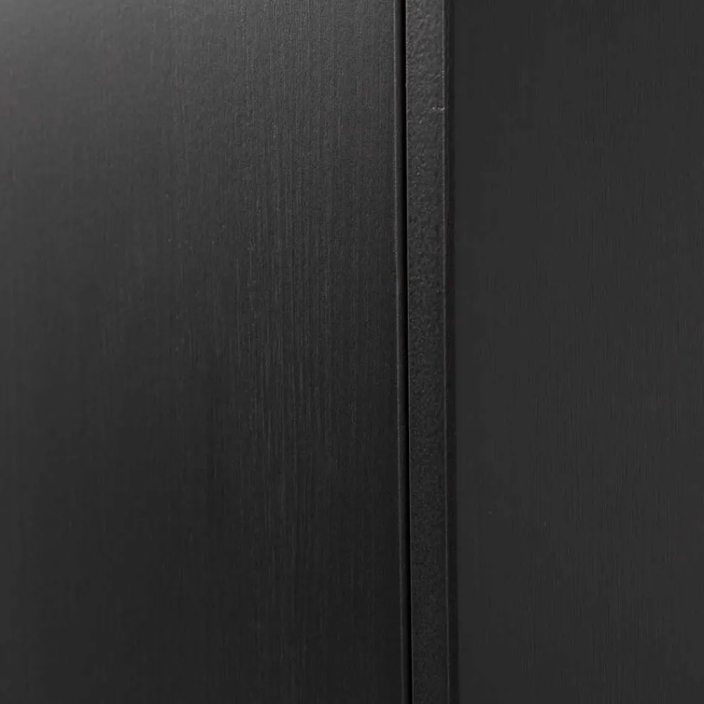 Wohnen Vitrinen|Schränke<44x188x35 cm 1-türiger Schrank in Schwarz lackiert - Riley