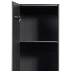 Wohnen Vitrinen|Schränke<44x188x35 cm 1-türiger Schrank in Schwarz lackiert - Riley