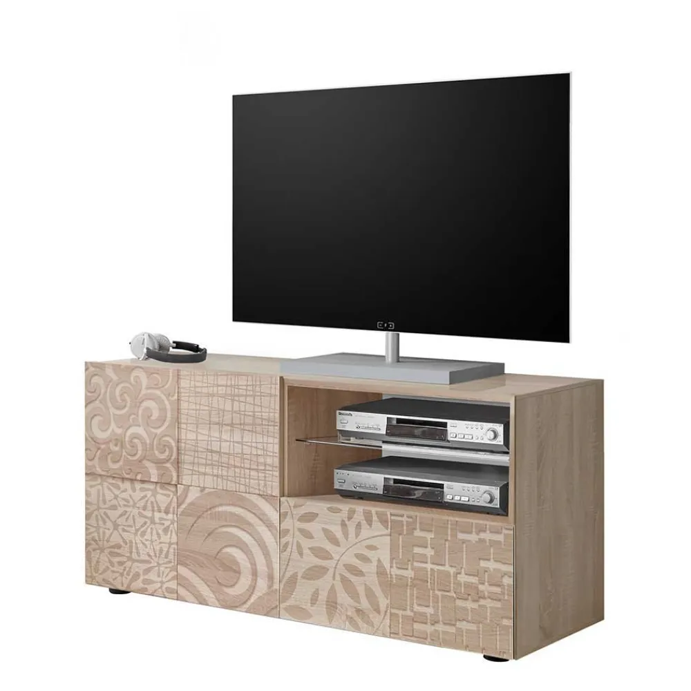 Wohnen Tv & Hifi-Möbel|Lowboards<121x57x42 cm TV Board in Dekor Eiche Sonoma - Bielvas