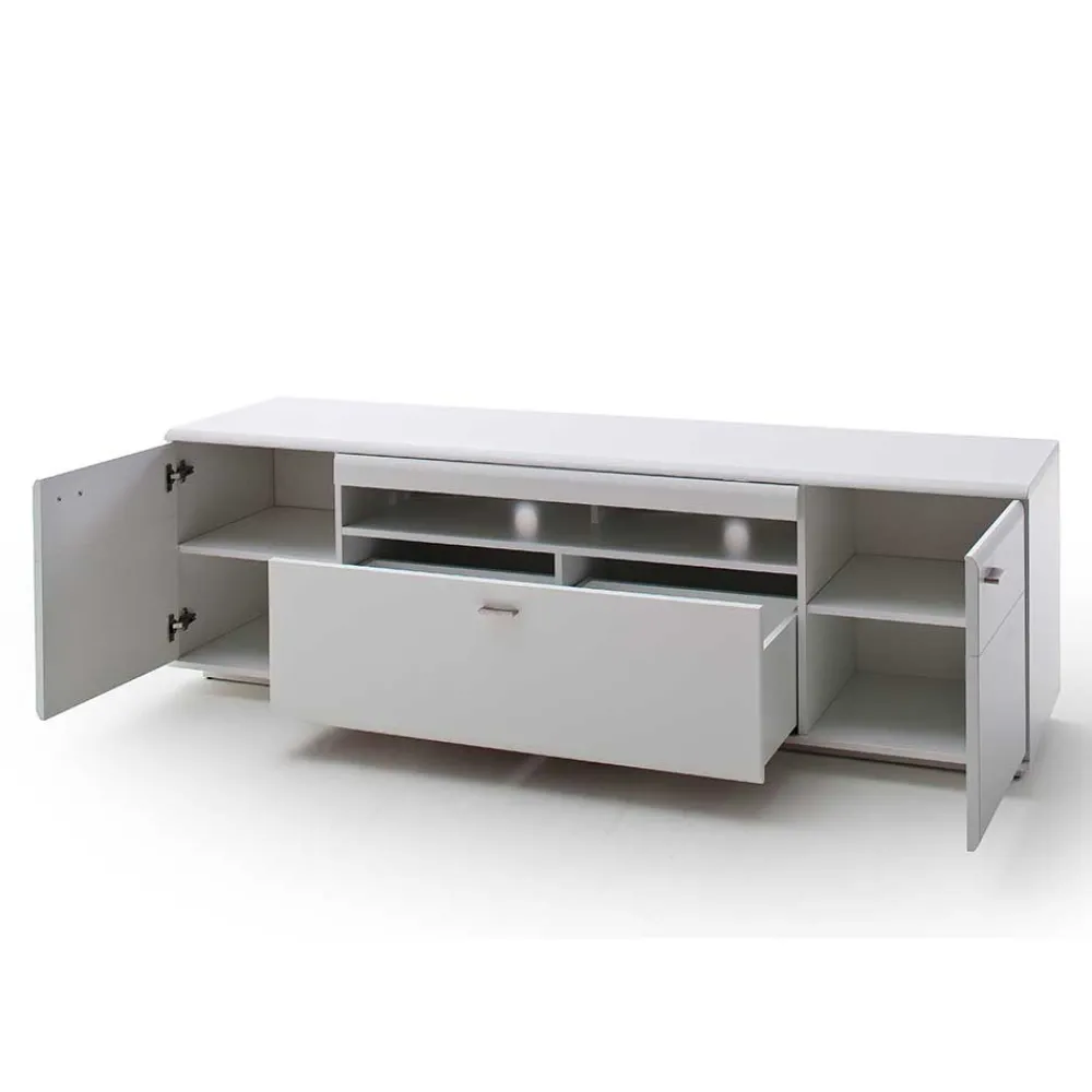 Wohnen Tv & Hifi-Möbel|Lowboards<195x60x51 cm TV Board Unterschrank in Weiß - Hazime