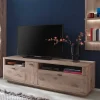 Wohnen Tv & Hifi-Möbel|Lowboards<180x52x50 cm TV Element mit zwei Schubladen & Tür - Comrinaca