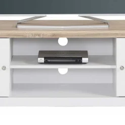 Wohnen Tv & Hifi-Möbel|Lowboards<160x45x40 cm TV Schrank in Weiß & Eichefarben - Akedra