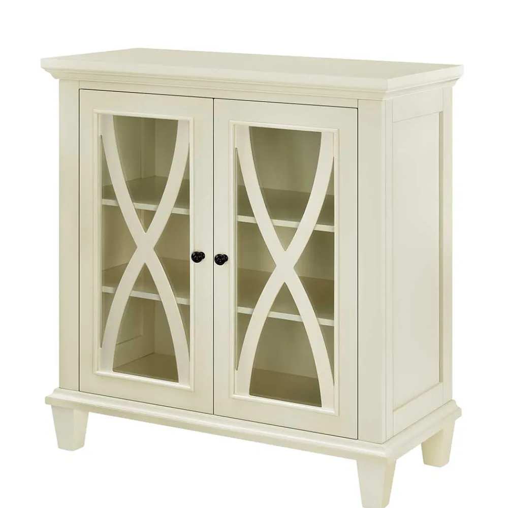 Wohnen Vitrinen<80x87x38 cm Vintage Vitrine in Cremeweiß - Arvid