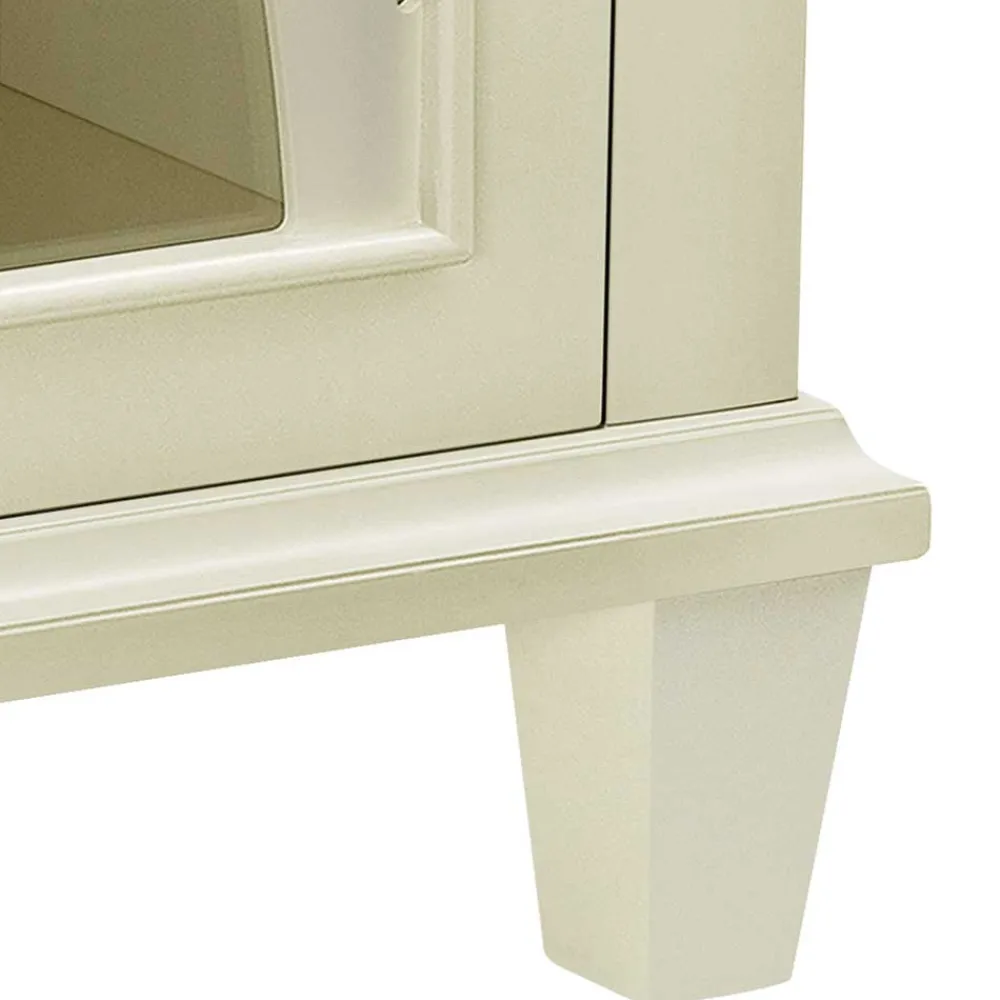Wohnen Vitrinen<80x87x38 cm Vintage Vitrine in Cremeweiß - Arvid