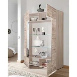 Wohnen Vitrinen<121x166x42 cm Vitrine mit Muster Print Front - Bielvas