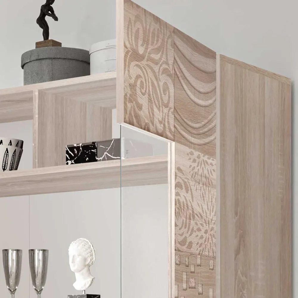 Wohnen Vitrinen<121x166x42 cm Vitrine mit Muster Print Front - Bielvas
