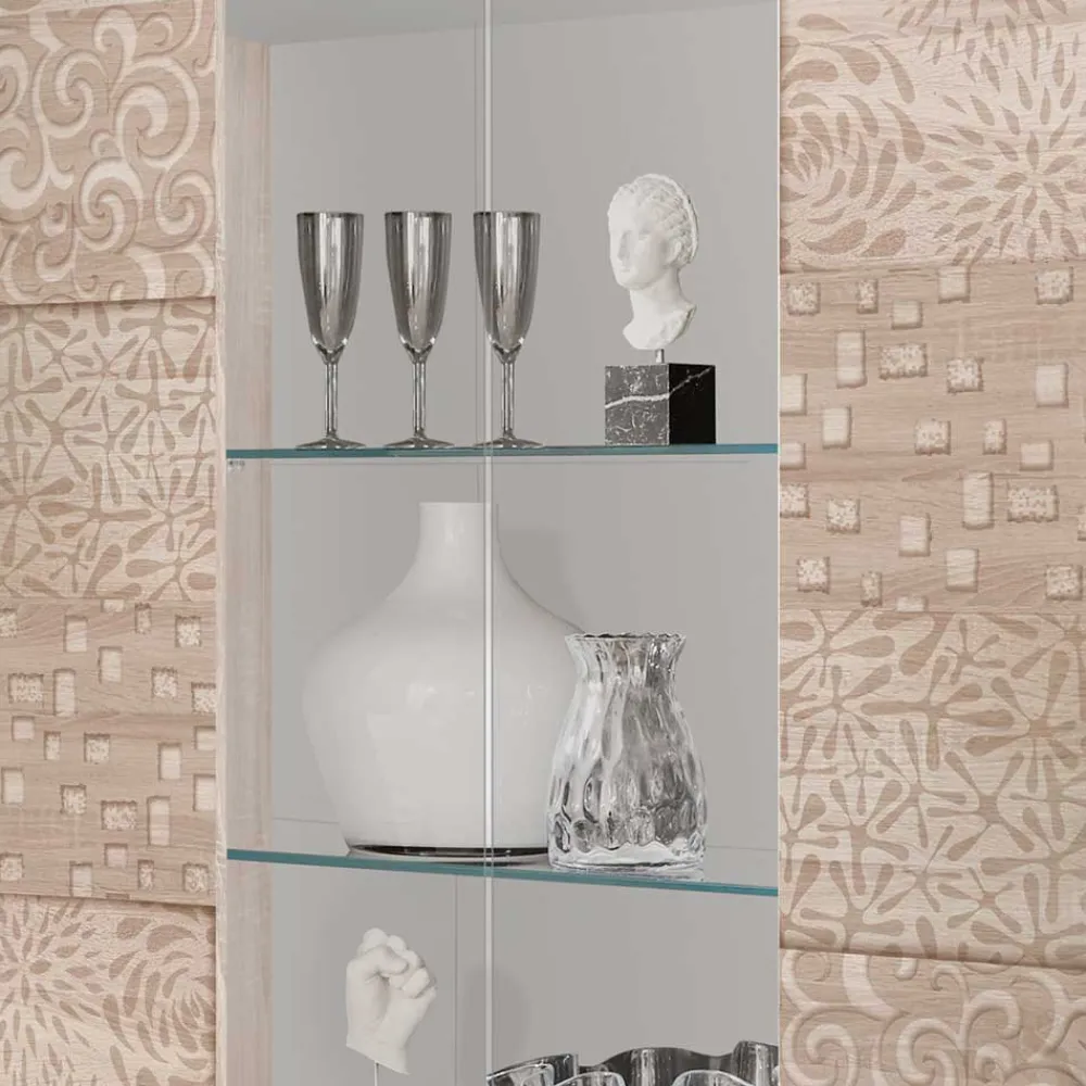 Wohnen Vitrinen<121x166x42 cm Vitrine mit Muster Print Front - Bielvas