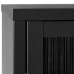 Wohnen Vitrinen<90x190x40 cm Vitrinenschrank aus schwarzem Metall - Gulliver