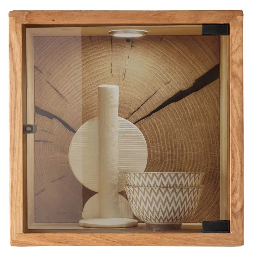 Wohnen Vitrinen<34x34x20 cm Wandvitrine in Wildeiche - Acapella