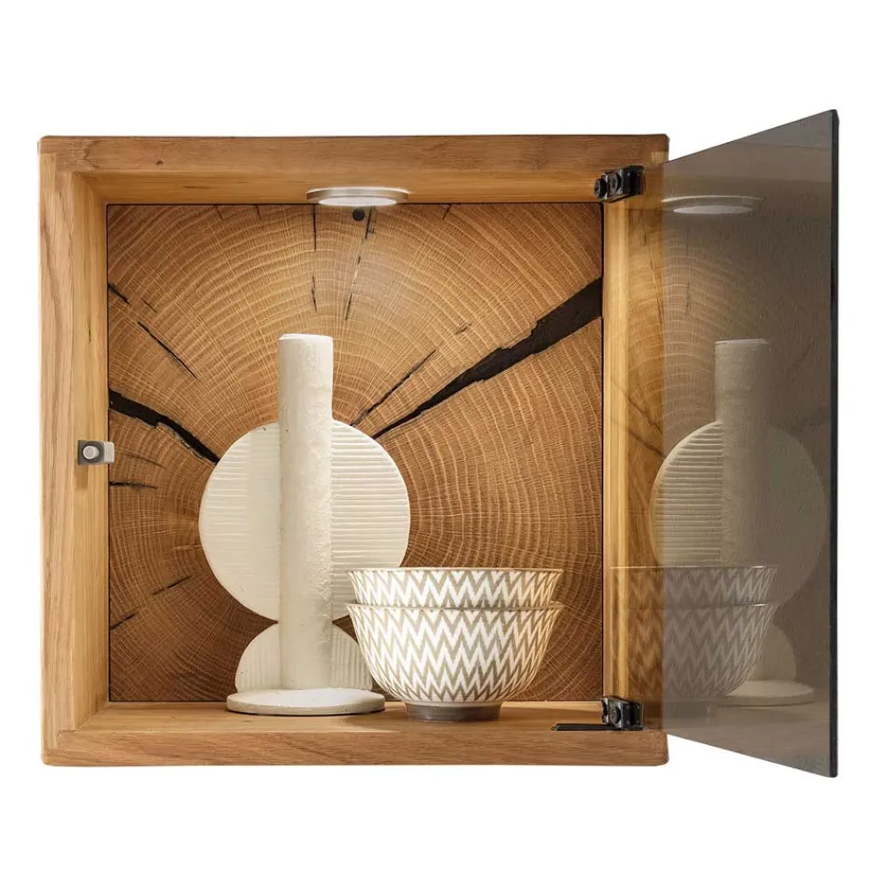 Wohnen Vitrinen<34x34x20 cm Wandvitrine in Wildeiche - Acapella