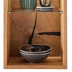Wohnen Regale<34x64x20 cm Wildeiche Regal mit Glasboden - Acapella