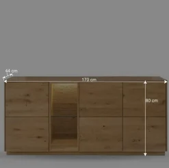 Wohnen Sideboards<170x80x44 cm Wildeiche Sideboard geölt - Obinson