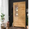 Wohnen Vitrinen<102x204x40 cm Wohnzimmer Holzschrank aus Wildeiche - Loitons