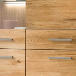 Wohnen Vitrinen<102x204x40 cm Wohnzimmer Holzschrank aus Wildeiche - Loitons