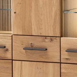 Wohnen Highboards|Kommoden<150x121x37 cm Wohnzimmer Schrank in Eiche Bianco - Crupean