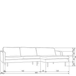Wohnen Sofas<300x85x155 Couch über Eck mit vier Plätzen - Nustra
