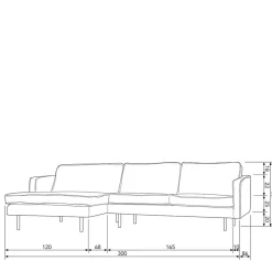 Wohnen Sofas<300x85x155 Couch über Eck mit vier Plätzen - Nustra