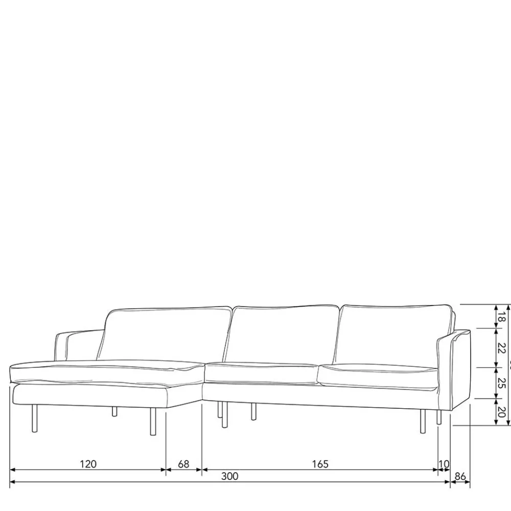 Wohnen Sofas<300x85x155 Couch über Eck mit vier Plätzen - Nustra