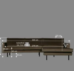 Wohnen Sofas<300x85x155 Couch über Eck mit vier Plätzen - Nustra