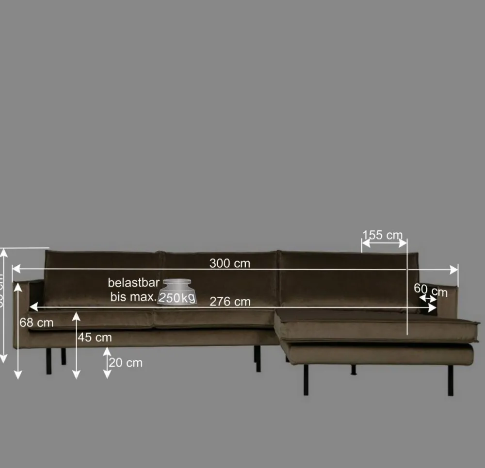 Wohnen Sofas<300x85x155 Couch über Eck mit vier Plätzen - Nustra