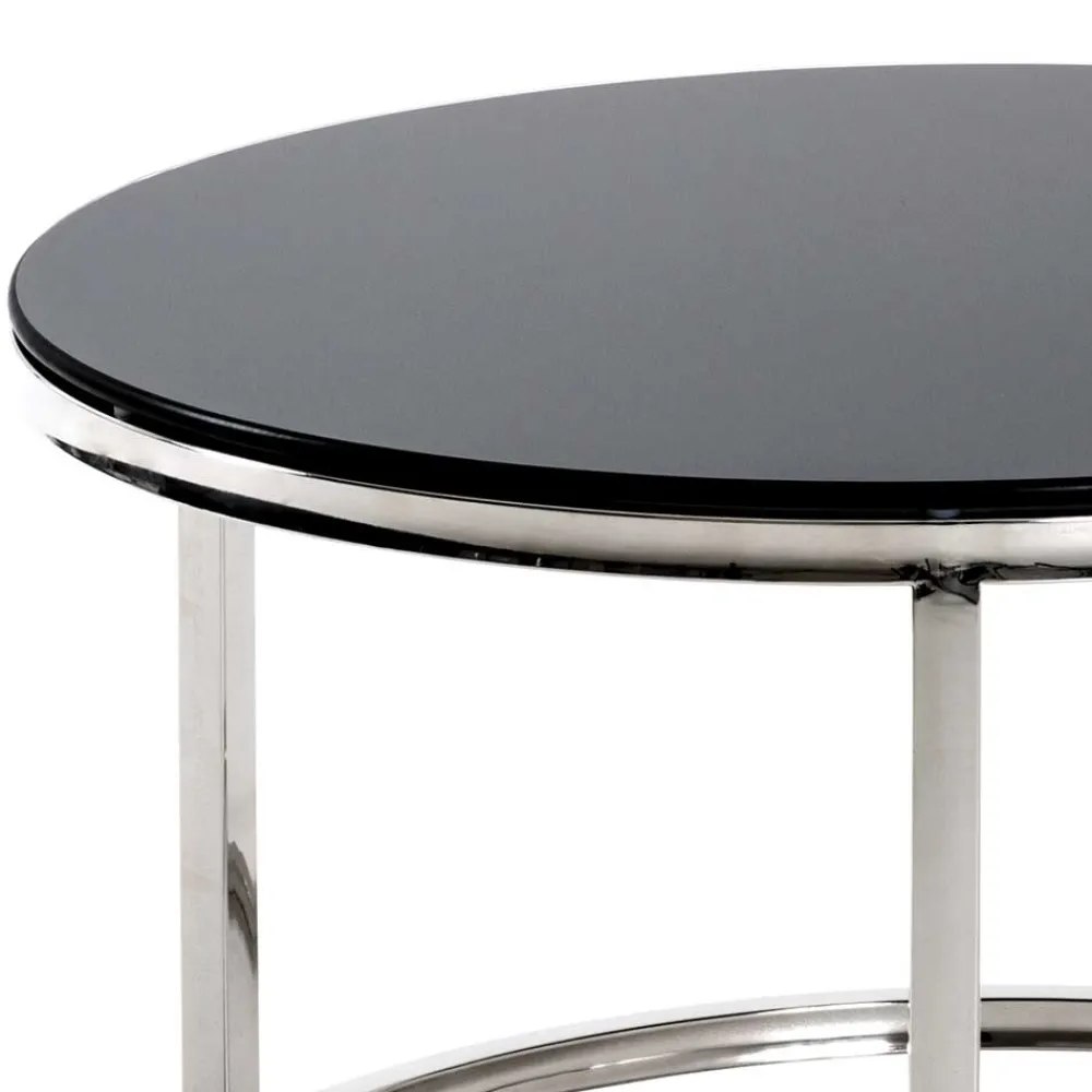Wohnen Tische<60x36x60 Couchtisch aus Schwarzglas - Zyaman