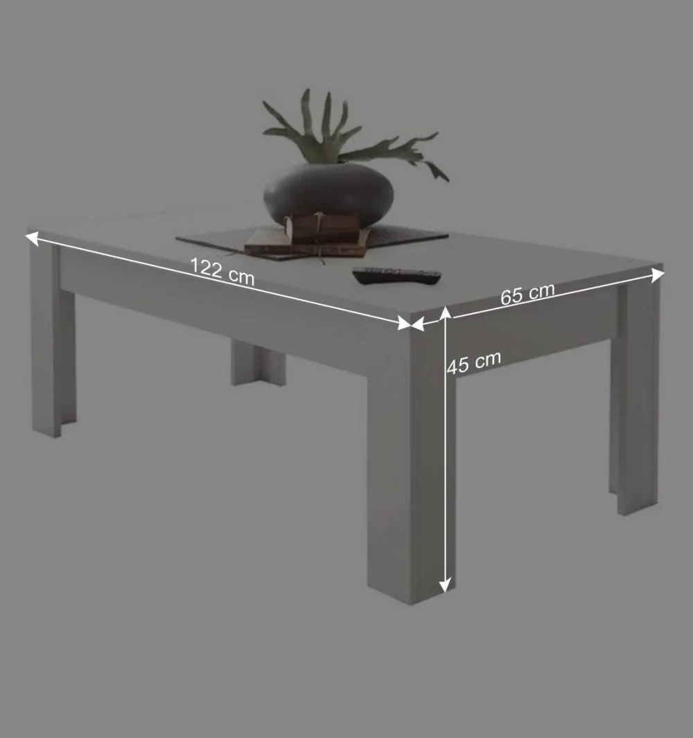 Wohnen Tische<122x45x65 Couchtisch in Weiß lackiert - Mikes