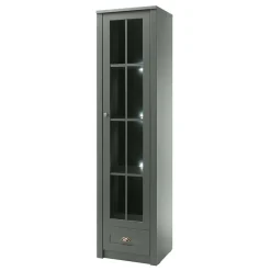 Wohnen Vitrinen<50x197x43 Country Vitrine in Dunkelgrün - Niestov