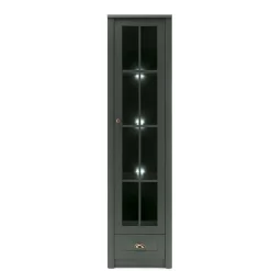 Wohnen Vitrinen<50x197x43 Country Vitrine in Dunkelgrün - Niestov