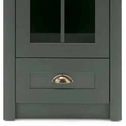 Wohnen Vitrinen<50x197x43 Country Vitrine in Dunkelgrün - Niestov