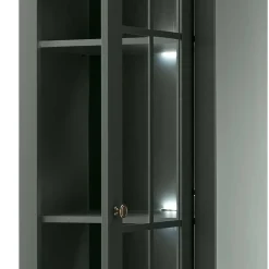 Wohnen Vitrinen<50x197x43 Country Vitrine in Dunkelgrün - Niestov