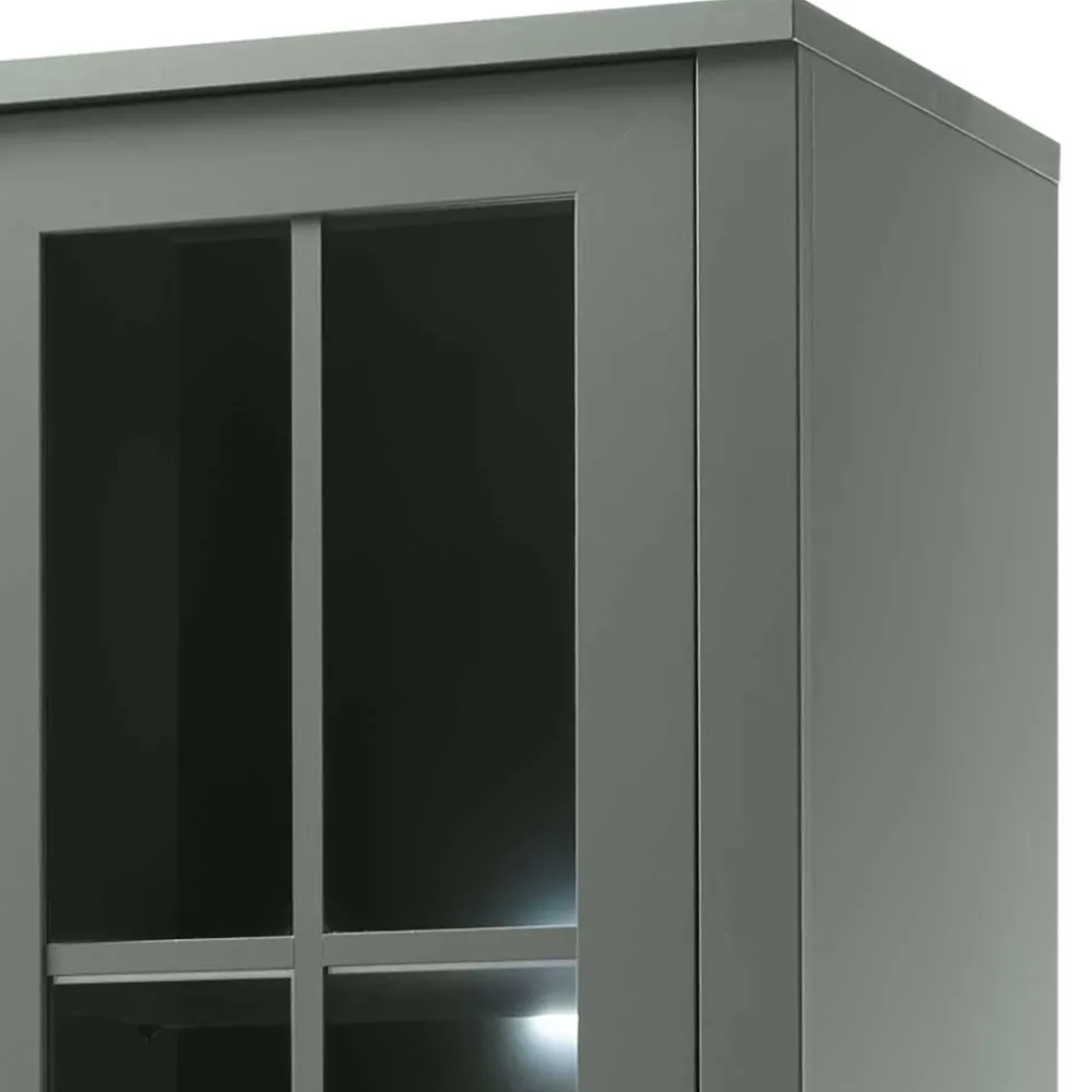 Wohnen Vitrinen<50x197x43 Country Vitrine in Dunkelgrün - Niestov