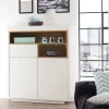Wohnen Highboards<99x135x40 Design Highboard in Weiß & Eiche - Rucian